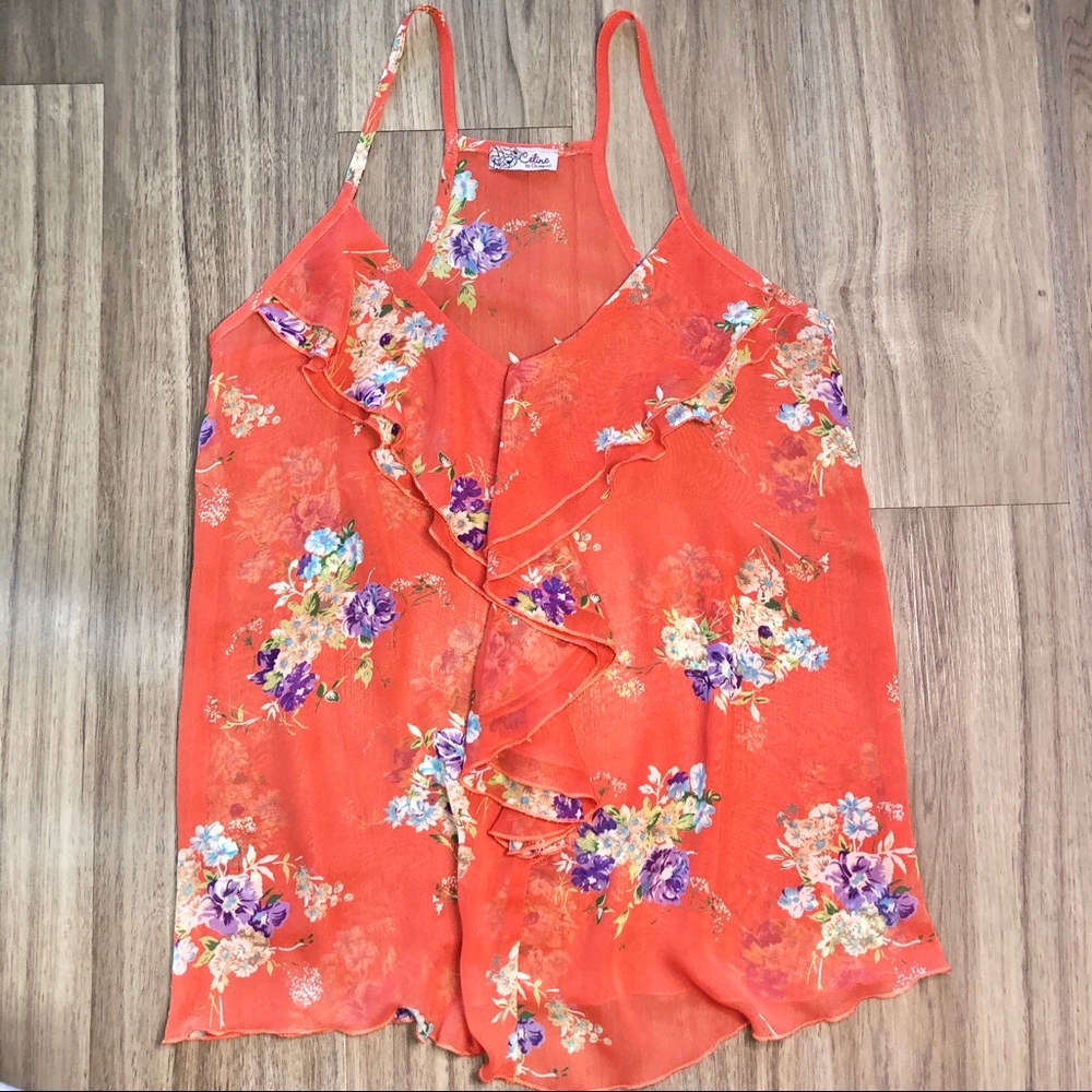 2/$8 Céline by Champion Sleeveless Sheer Top